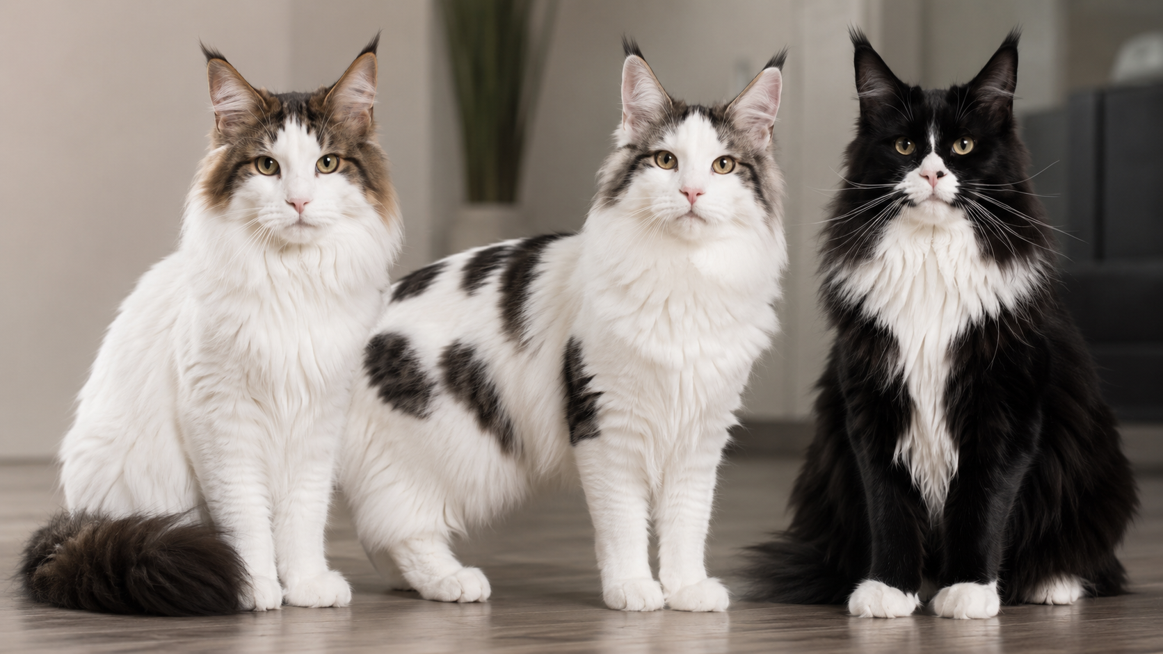 Maine coon van, arlequin et tuxedo Maine coon van, arlequin et tuxedo