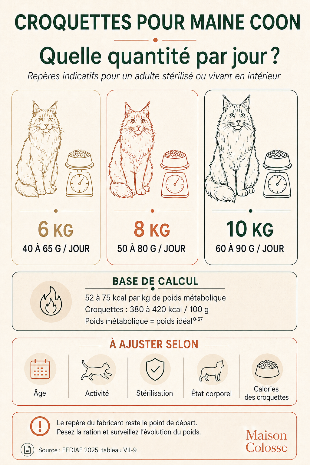 Quantités journalières croquettes maine coon Quantités journalières croquettes maine coon