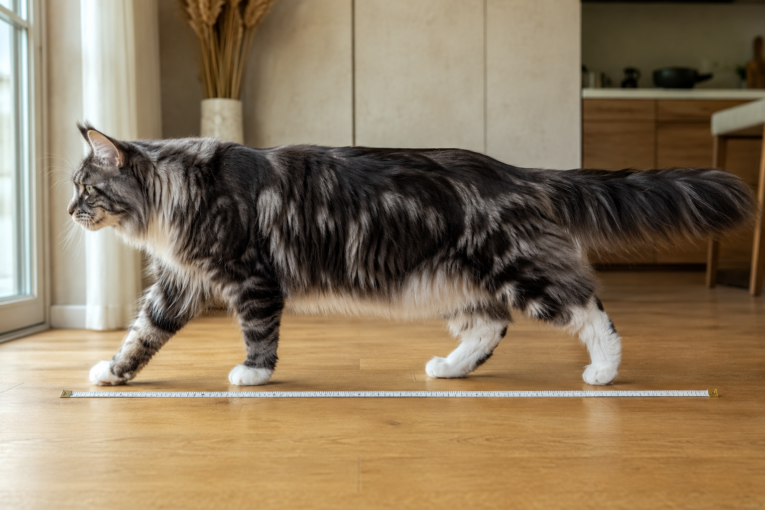 Longueur totale du maine coon